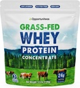 Opportuniteas Grass Fed Whey Protein Powder Concentrate - 1 Ingredient - Pure Protein Supplement for Drink, Smoothie, Shake, Cooking & Baking - Non GMO, Hormone Free & Gluten Free - 2.5 lbs