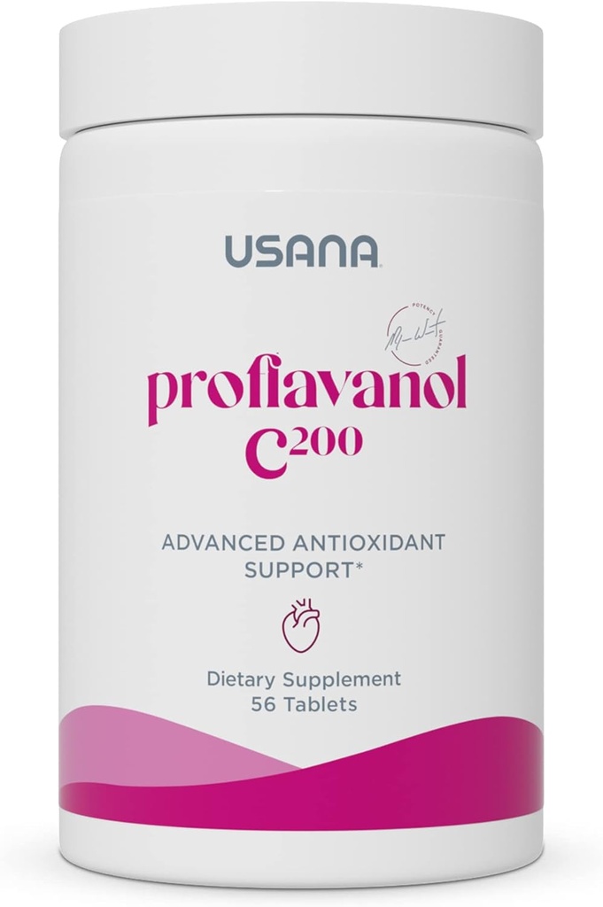 USANA Proflavanol C200 - Advanced Antioxidant with Bioflavanoids and Vitamin C for Heart Health - 56 Tablets - 28 Day Supply