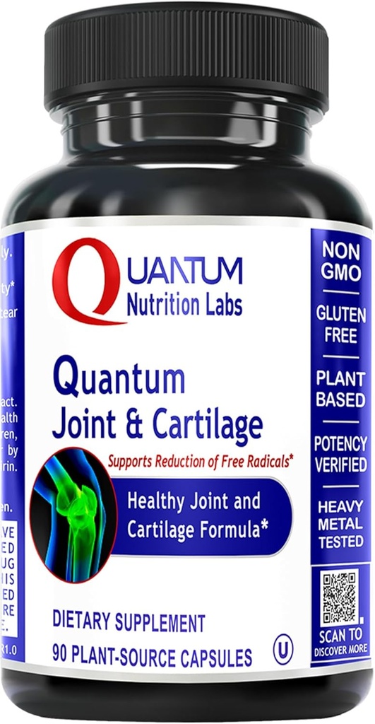Quantum Joint & Cartilage Support Supplement - for Men & Women, Joint Mobility and Muscle Health, Cartilage Repair, Gluten Free, Plant-Sourced, Non-GMO - 90 Capsules
