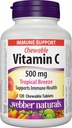 Webber Naturals Vitamin C Chewable 500 mg, 120 Tropical Breeze Flavour Tablets