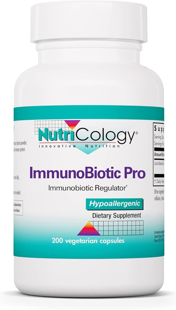 Nutricology ImmunoBiotic Pro Supplement - Lactobacillus Rhamnosus Lysate Powder 75mg, Immunobiotic Regulator, Immune Support, Vegetarian Capsules - 200 Count