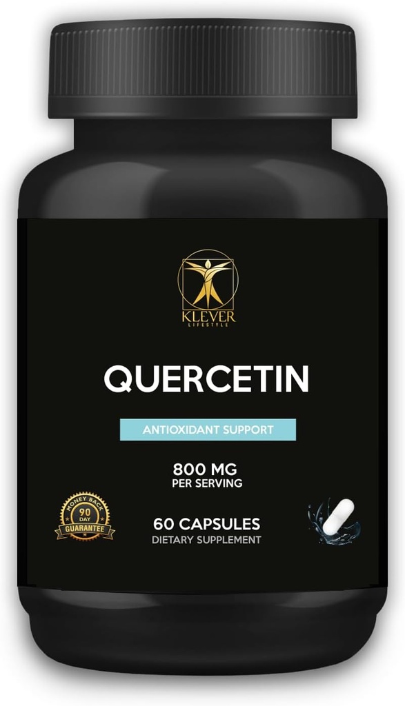 Klever Lifestyle | Quercetin with Bromelain Supplement | Antioxidant Properties, Brain Health | 60 Capsules | 800mg per Serving