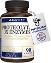 Proteolytic Enzymes 3X - Trypsin, Chymotrypsin & Serrapeptidase - Reduces Edema & Irritation from Tissue Injury - Supports Body Wellness & Recovery - Dietary Supplement - 90 Capsules