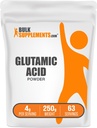 BulkSupplements.com L-Glutamic Acid Powder - Glutamate Supplement, Amino Acid Supplement - Unflavored & Gluten Free, 4g per Serving, 250g (8.8 oz) (Pack of 1)