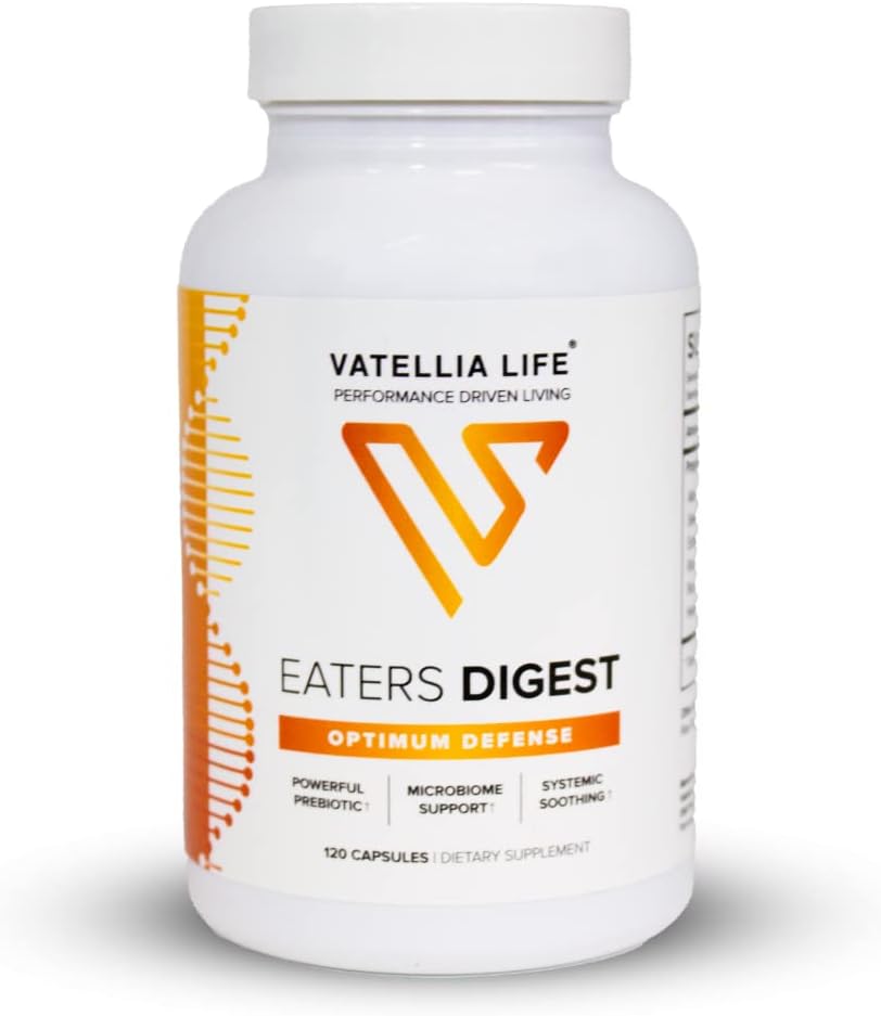Vatellia Life New from Eaters Digest | Prebiotic | Probiotic | Digestive Support | Gut Soothing | Healthy Gut Lining | Max Nutrient Absorption | 120 Capsules (60-Day Supply)