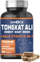 Tongkat Ali Supplement for Vitality-Tongkat Ali Extract with Horny Goat Weed, Oryzanol & Calostrum for Men, Male Supplement Horny Goat Weed Capsules for Hormone, Energy, Strength(60 Capsules)