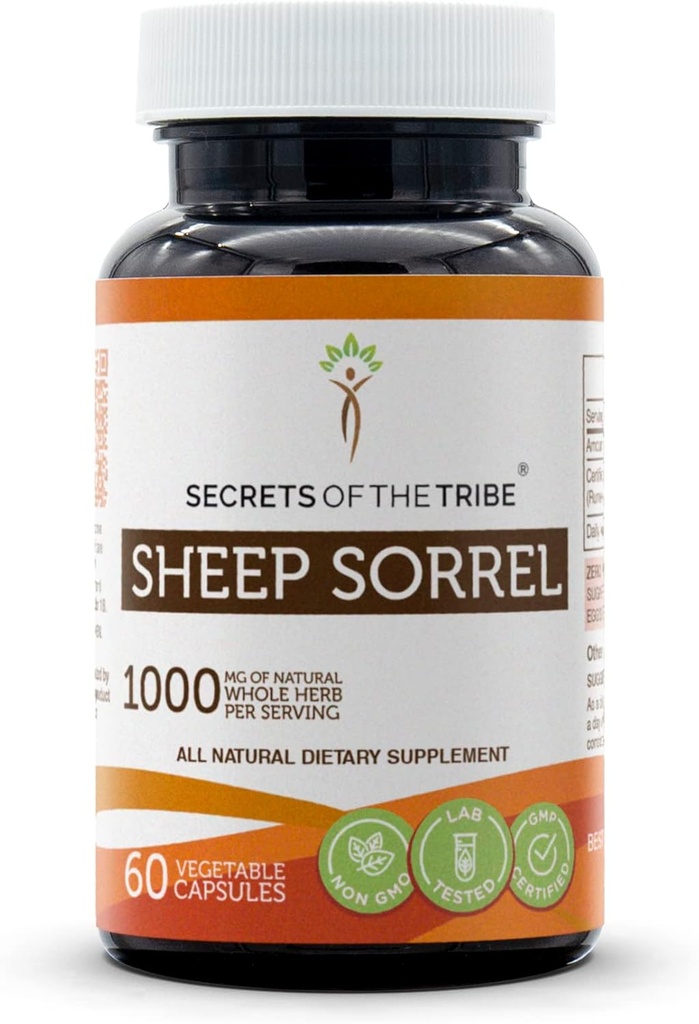 Secrets of the Tribe Sheep Sorrel 60 Capsules, Made with Vegetable Capsules and Rumex Acetosella Healthy Digestive Tract (60 Capsules)