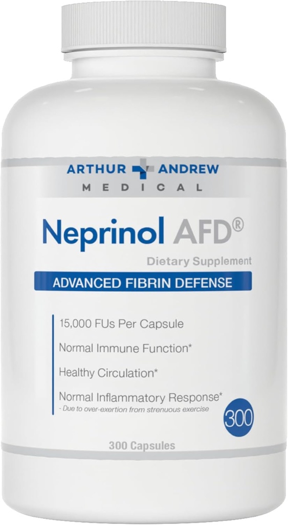 Arthur Andrew Medical, Neprinol AFD, Multi Enzyme Blend with Serrapeptase & Nattokinase, 300 Count (Pack of 1)