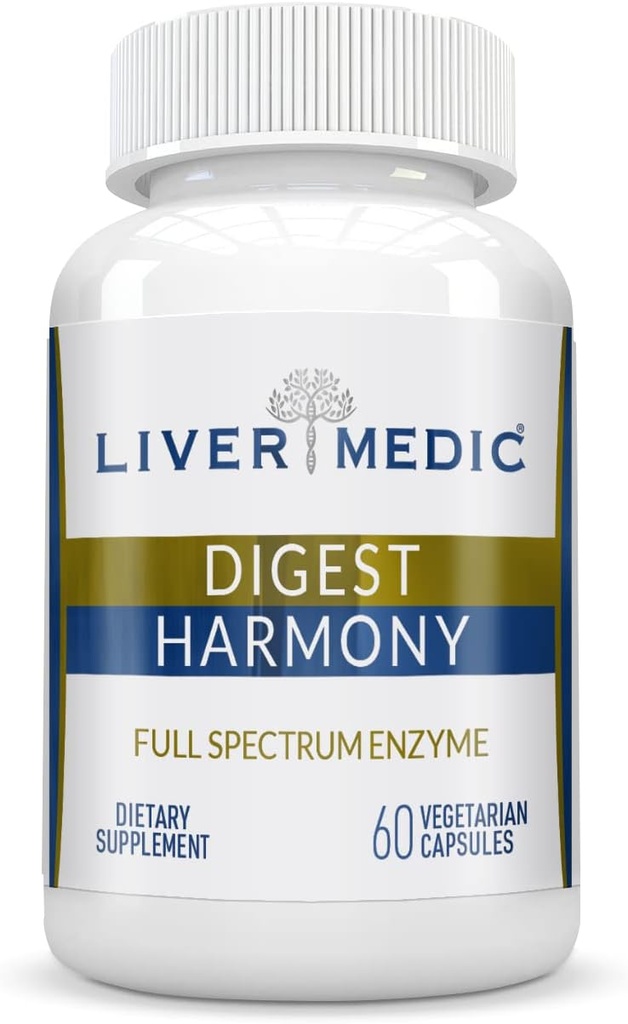 Digest Harmony Pure Digestive Enzymes for Gut Health for Women & Men, Papaya Enzymes for Digestion, Eases Bloating & Stomach Discomforts, Unflavored, 120 Capsules