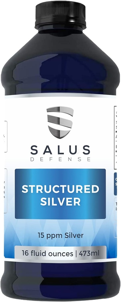Structured Silver Liquid - Daily Immune Support Supplement with 15ppm Advanced Structured Silver Technology - All Natural with No Additives - 16 Ounce Bottle