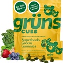 Gruns Multivitamin for Kids, Super Greens Gummies, Superfood Gummy Bears with 20+ Vitamins & Minerals, Spirulina, Chlorella, Prebiotics Fiber for Digestive Health, Adaptogens Supplement, 28 day Supply
