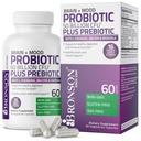 Bronson Brain + Mood Probiotic 50 Billion CFU Plus Prebiotic with L-Theanine, Bacopa and Rhodiola Non-GMO, 60 Vegetarian Capsules