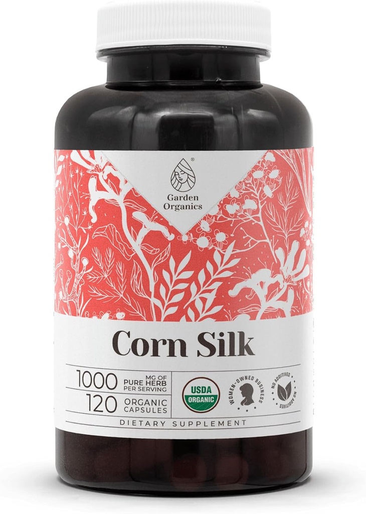 Corn Silk USDA Organic 120 Capsules | High-Potency Natural Supplement | Certified Organic Vegetarian Capsules and Organic Corn Silk (Zea Mays) Dried Silk (120 Capsules)
