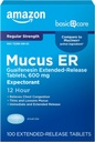   Basic Care Guaifenesin Cough and Mucus Relief Extended-Release Tablets, 600 mg, 12 Hour Expectorant Caplet 100 Count
