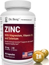 Dr. Berg Zinc 30mg Enhanced with Magnesium, Vitamin D3, Selenium, & Copper - Zinc Supplements for Men & Women - Chelated Zinc for Immune, Skin, Hair, & Nails Support* - 60 Capsules