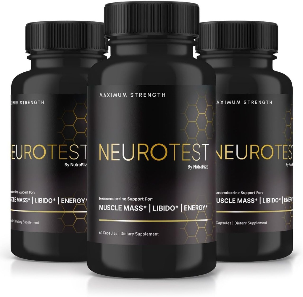(3 Pack) NeuroTest Capsules - NeuroTest Dietary Supplement for Men, NeuroTest Daily Formula for Overall Wellness and Peak Performance, Advanced Formula Pills, Neuro Test Reviews (180 Capsules)