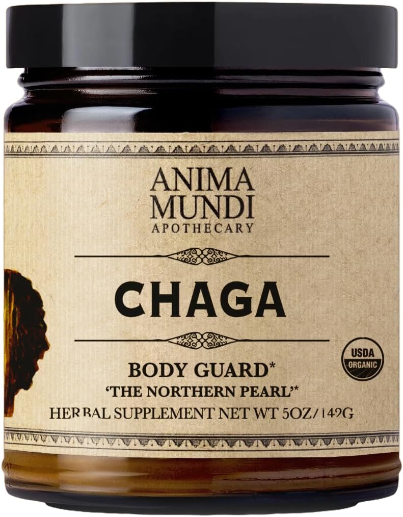 Anima Mundi Apothecary Chaga Mushroom Powder - Organic Chaga Mushroom Powder - Immune System Support Supplement - Great for Tea, Coffee and More (5oz)