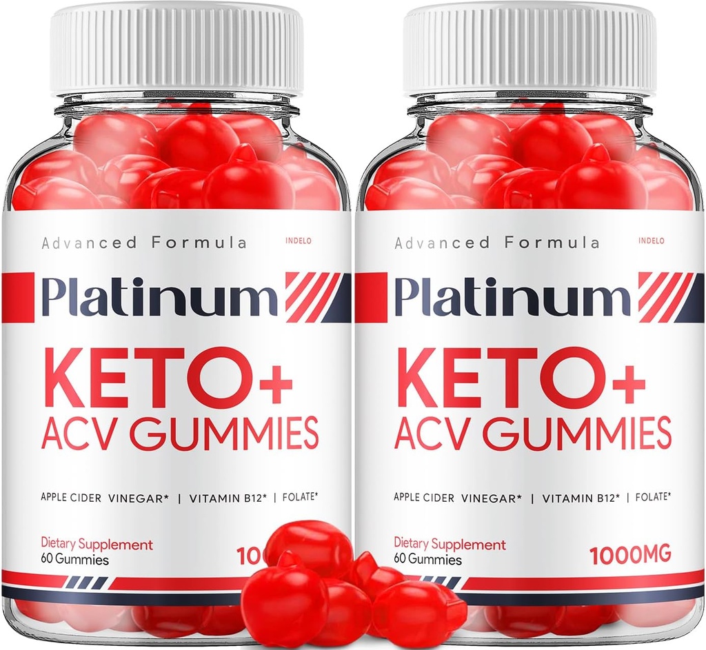 (2 Pack) Platinum Keto ACV Gummies - Advanced Formula Platinum Keto Plus ACV Gummies Apple Cider Vinegar Platinum ACV Gummies Dietary Supplement Reviews Men Women (120 Gummies)