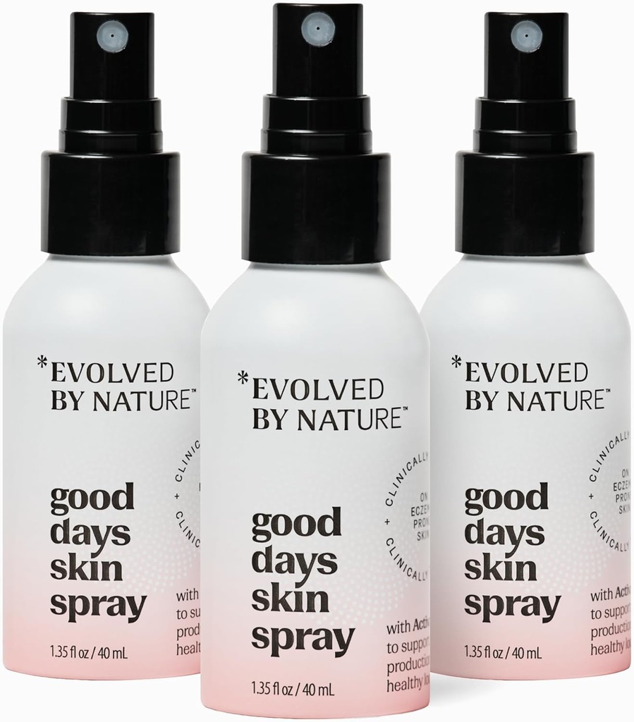 Evolved By Nature Body Spray & Face Mist for Eczema-prone skin, Good Days Skin Spray, 3 Pack, Clinically Proven Body & Facial Spray, Helps Reduce Irritation & Redness of Dry & Sensitive Skin