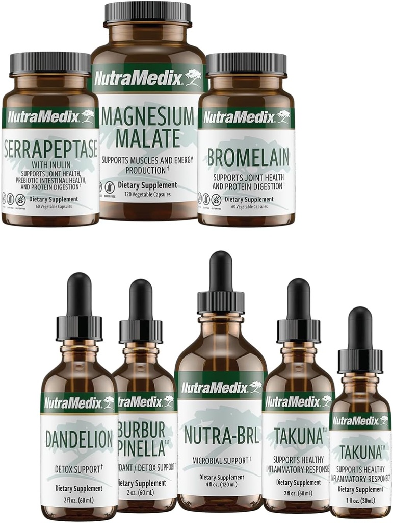 NutraMedix Herbal Supplements for Full Body Detox, Cleanse & Energy Support - Cowden+ Support Program, Month 1 - Magnesium Malate, Proteolytic Enzymes and More for Microbial Balance
