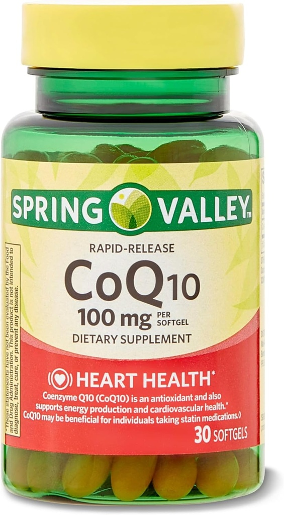 Rapid-Release CoQ10 Dietary Supplement, 100 mg, 30 Count