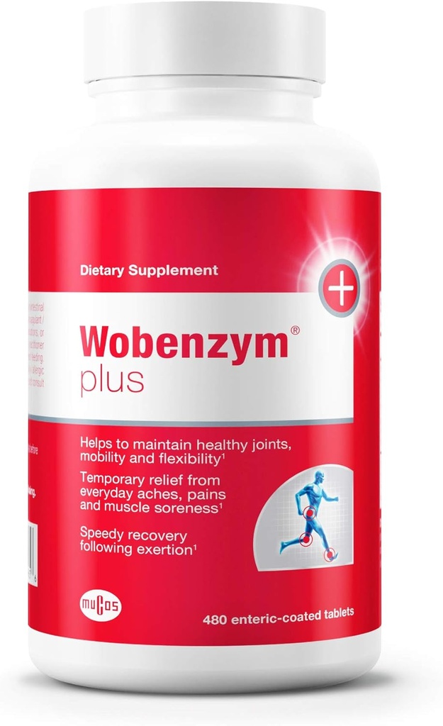 Douglas Laboratories Wobenzym Plus - Joint Support & Muscle Recover*y - With Bromelain, Rutin & Trypsin - Proteolytic Enzymes - Enteric-Coated Tablets - 480 Tablets