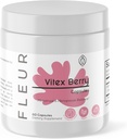 FLEUR Vitex Capsules, Vitex Chasteberry for Hormone Balance for Women, PCOS Supplement Helps Maintain Progesterone Level for Menstrual Cycle Support, Fertility & PMS Support, 500mg, 60Ct