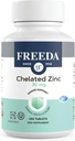 Freeda Chelated Zinc 30mg – TRAACS® Zinc Bisglycinate for High Absorption – Vegan, Kosher, Gentle on Stomach – Immune Support for Adults, Men & Women – 250 Tiny Tablets