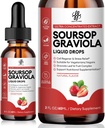 iMATCHME Soursop Graviola Liquid Drop, Soursop Bitters Liquid, Natural Soursop Leaves & Fruit Complex for Overall Wellness, Sugar/Caffeine/Gluten Free, Strawberry Flavor, 2 Fl Oz