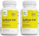 Terry Naturally Saffron Lift + Curcumin - Herbal Supplement with Curcumin - Non-GMO Saffron & Brain Curcumin Capsules - Concentration & Relaxation Support Supplement - 60 Capsules (Pack of 2)