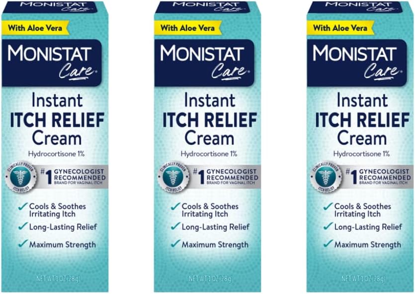 Monistat Care Instant Itch Relief Cream | Max Strength | Cools & Soothes | Packaging May Vary | 1 Ounce Each | Pack of 3