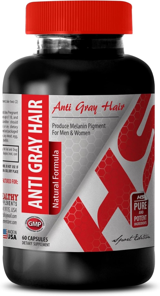 Folic Acid Supplement - Anti Gray Hair Natural Formula - Support The Nervous System (1 Bottle 60 capsules)