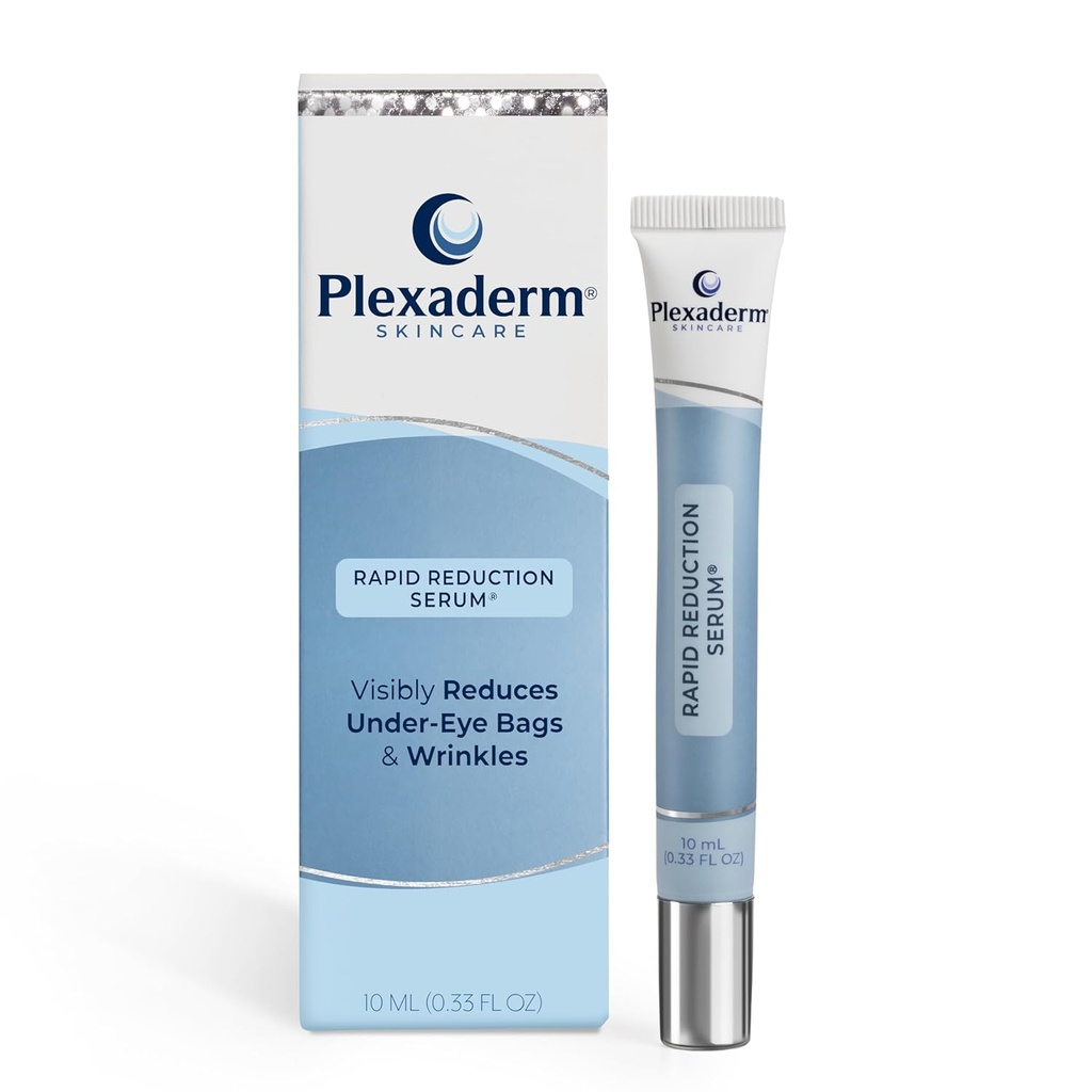 Plexaderm Rapid Reduction Eye Serum - Visibly Reduces Under-Eye Bags, Wrinkles, Dark Circles, Fine Lines & Crow's Feet Instantly, Anti Aging Wrinkle Remover for Face, Full Size Tube