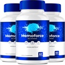Memoforce Brain, Memoforce Pills, Memoforce Reviews, Memoforce Supplement, Memoforce Capsules Advanced Formula for Memory & Focus - Maximum Strengt - Brain Health Support (3 Pack)