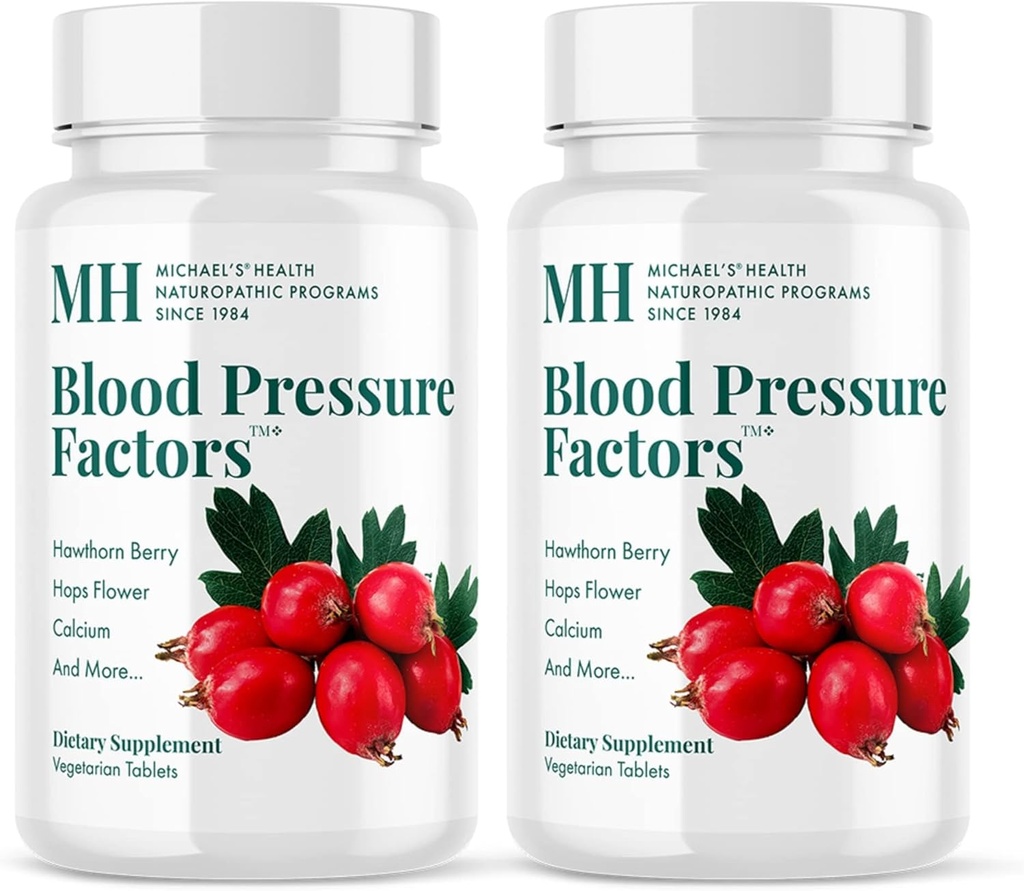 MICHAEL'S Health Naturopathic Programs Blood Pressure Factors - 180 Vegetarian Tablets, Pack of 2 - Provides Fluid Balance Support - Kosher - 120 Total Servings