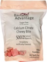 Bariatric Advantage Calcium Citrate Chewy Bites,Sugar-Free Strawberry (90 count) 500mg