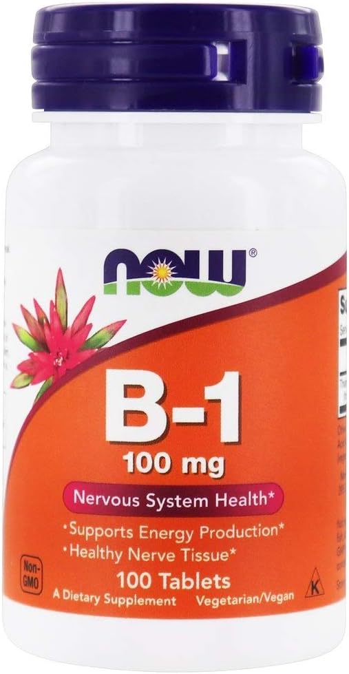Now Foods Vitamin B-1 (Thiamine), 100 tablets / 100mg (Pack of 2)