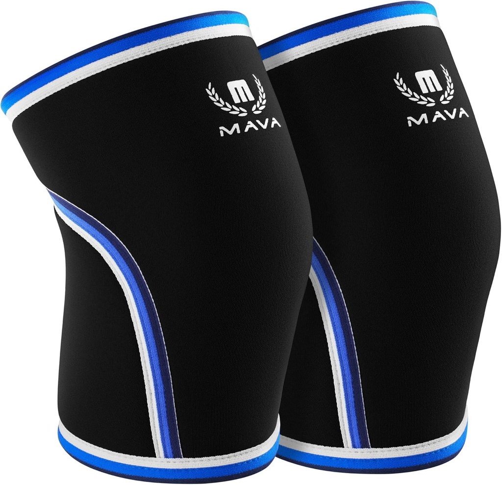 Mava Sports Knee Sleeves Weightlifting Men & Women, 7mm Neoprene Knee Sleeves for Women and Men, Ideal for Cross Training WOD, Squats, Powerlifting