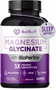 Magnesium Glycinate 400mg - 5X Higher Absorption - Support Stress Relief, Sleep, Bone Health - 100% Chelated - Pure Magnesium Supplement - 90 Veggie Capsules
