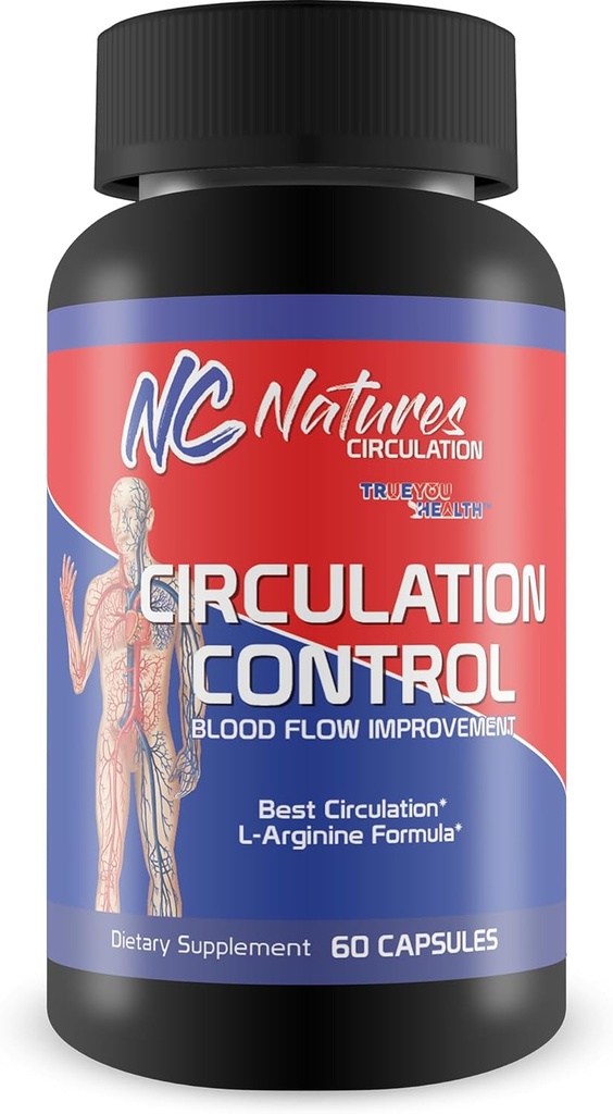 Circulation Control - Blood Flow Improvement - Body & Leg Circulation Supplements - Blood Circulation Supplement - L-Arginine Formula For A Circulation Boost - Poor Circulation Supplements