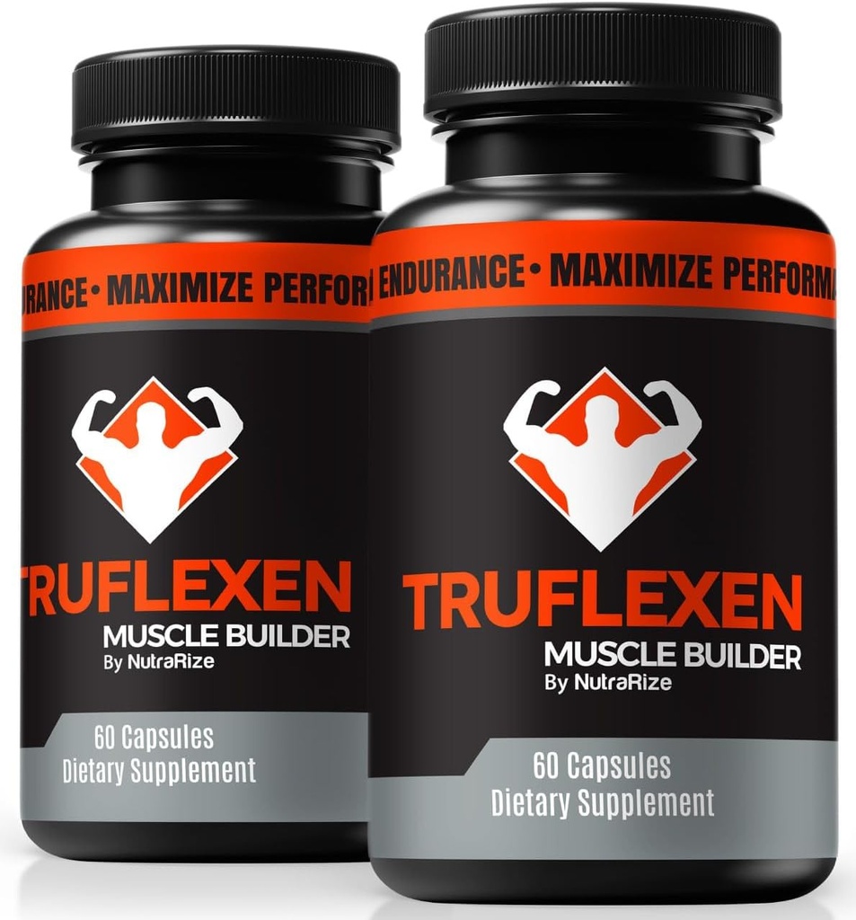 NutraRize (2 Pack) Truflexen Pills, Tru Flexen Muscle Builder, Natural Supplement to Support Overall Wellness, Premium Performance Capsules, Official True Flexen Reviews (120 Capsules)