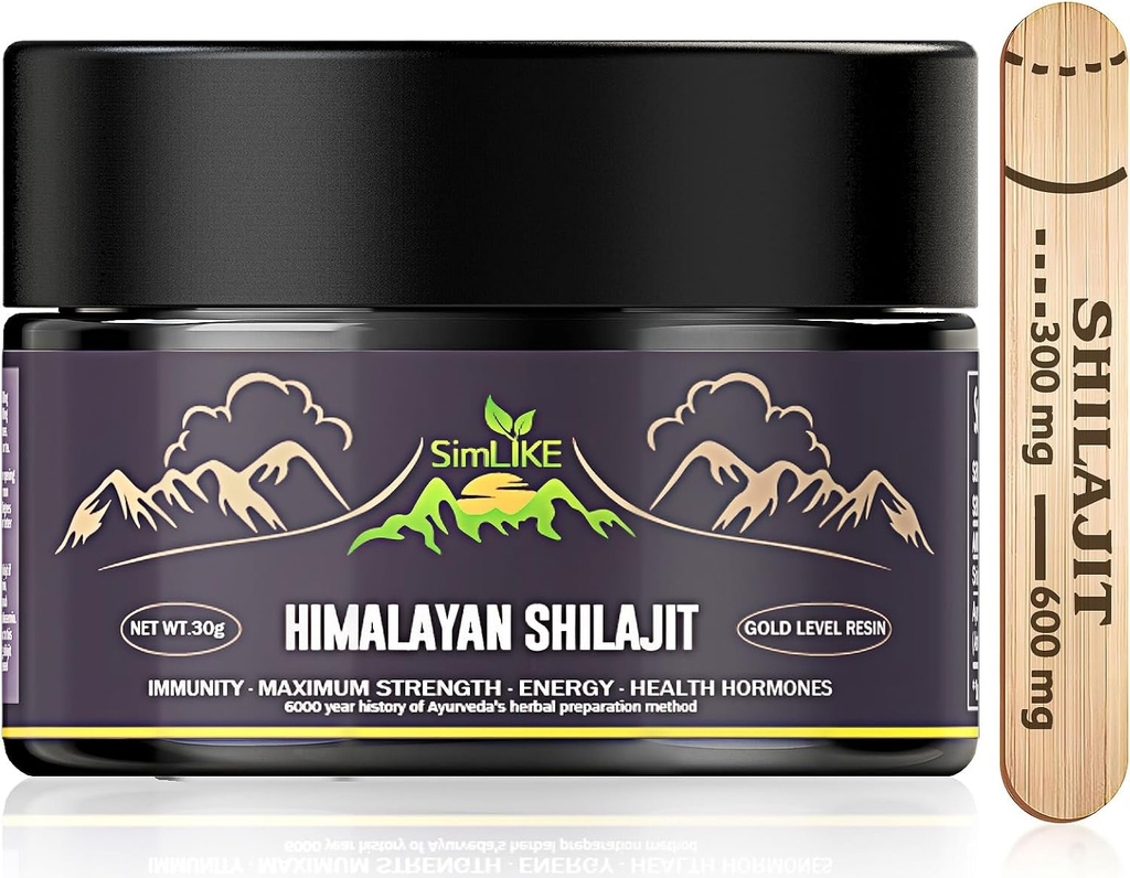 shilajit Pure Himalayan Organic - Gold Grade Shilajit Resin with Organic Ayurvedic Herbs in High Potency for Energy, Strength & Immunity, 30 Grams