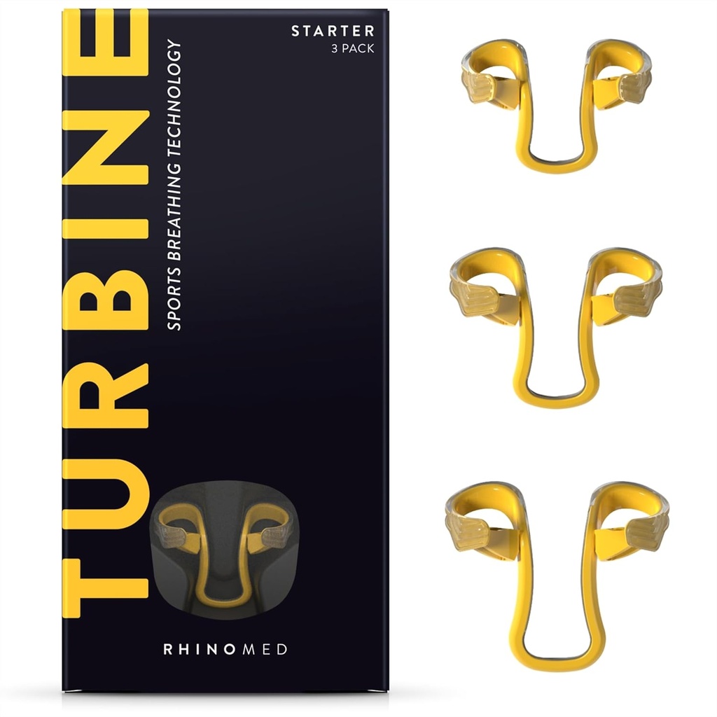 Turbine Nasal Dilator for Athletes - Pack of 3 Turbine Dilators Designed for Athletic Training - Increase Airflow to Lungs by 38% During Exercise, Sports Training, Cycling & Running