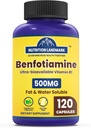 Benfotiamine 500mg, 120 Capsules - Gluten Free, Non-GMO, and Vegetarian Friendly
