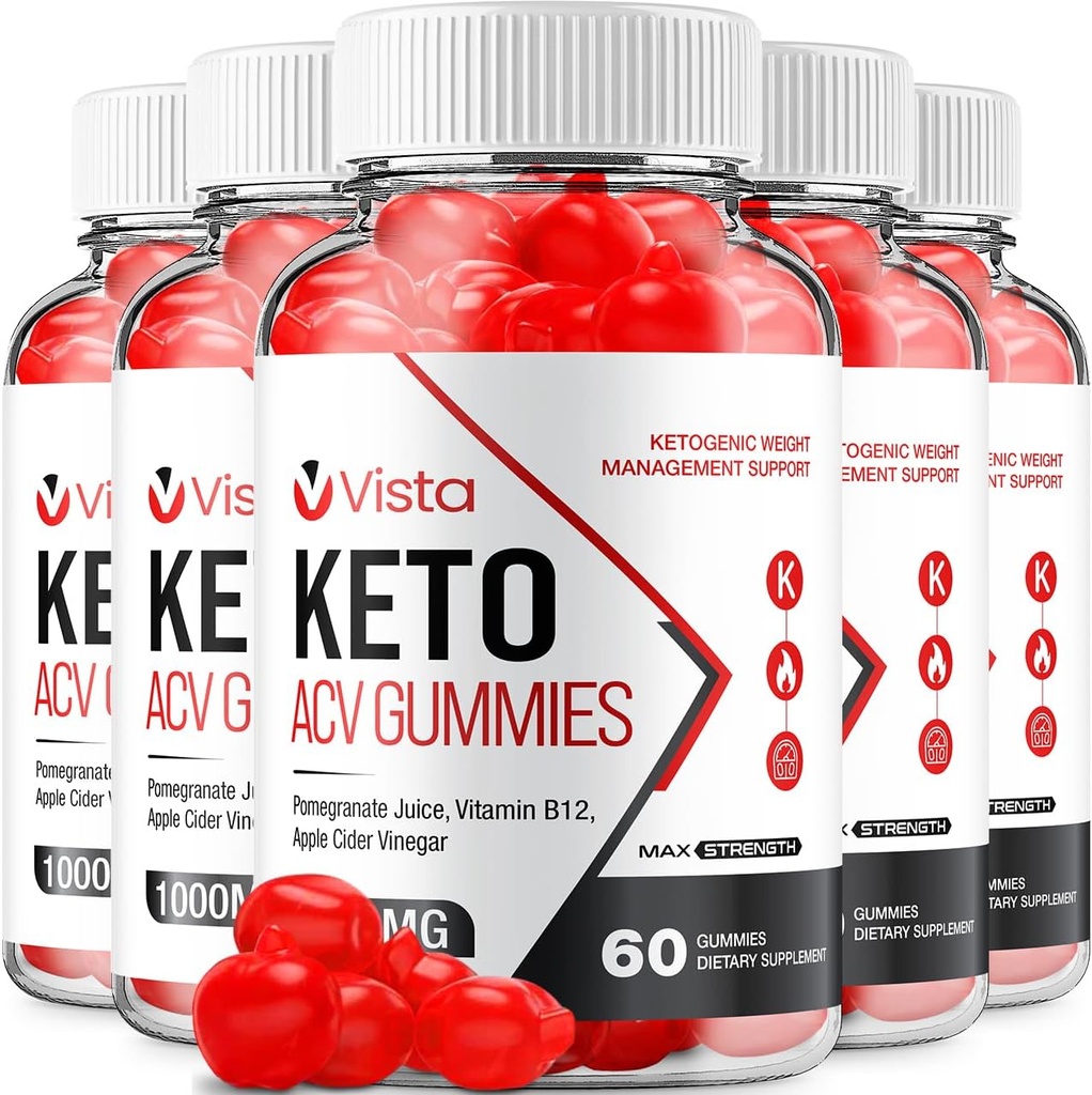 (5 Pack) Vista Keto ACV Gummies - Advanced Formula Vista Keto Plus ACV Gummies Apple Cider Vinegar Vista ACV Dietary Supplement Men Women (300 Gummies)
