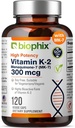 biophix Vitamin K2 MK-7 300mcg, 120 Vegan Capsules – High-Potency Supplement for Bone Strength and Immune Health