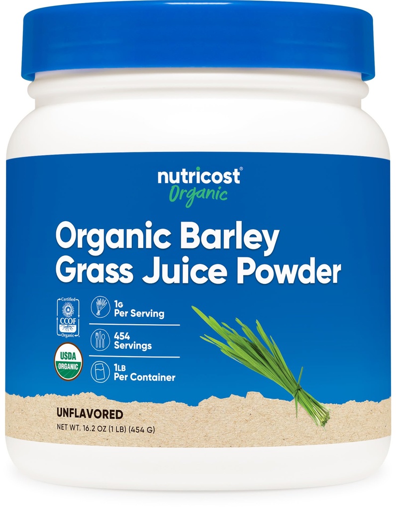 Nutricost Organic Barley Grass Juice Powder (1 LB) (Unflavored)