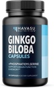Ginkgo Biloba 120mg with Phosphatidylserine - Nootropic Brain Health, Memory, and Focus Supplement - Supports Cognitive Function, Mental Clarity, and Alertness - 60 Non-GMO Capsules, 2 Month Supply