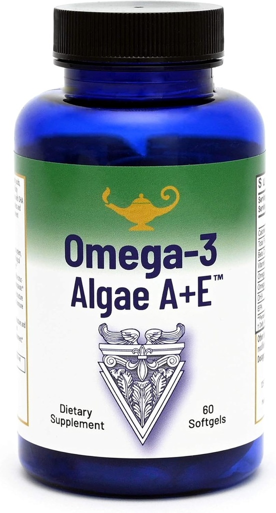 RnA ReSet Omega-3 Algae A+E – Plant-Based DHA & EPA with Vitamins A and E, Fish Oil Alternative (60 Softgels)