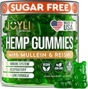 JOYLI Hemp Gummies - Natural Lung Cleanse with Mullein Leaf & Reishi Mushroom - Extra Strength Clean Lung Support Supplement with Vitamins A, C, D & E - Sugar-Free, Vegan, Non-GMO - 60 Edibles